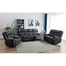 Malden Loveseat Recliner Leather Air Grey